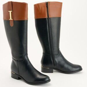 Isaac Mizrahi Live! Wide Calf Faux Leather size 9.5